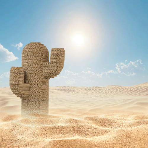 Paper Eco - sostenibilità e desertificazione - statue in cartone Zero.100